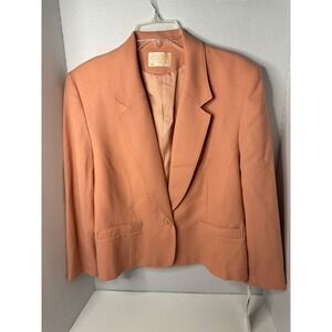 New Vintage Pendleton Women's Blazer 14 Peach Pure 100% Virgin Wool Made in USA